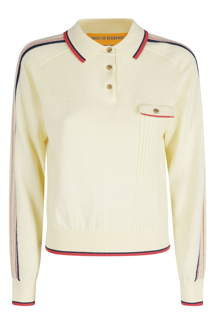 Relay Polo Yellow & Orange Cotone Cashmere