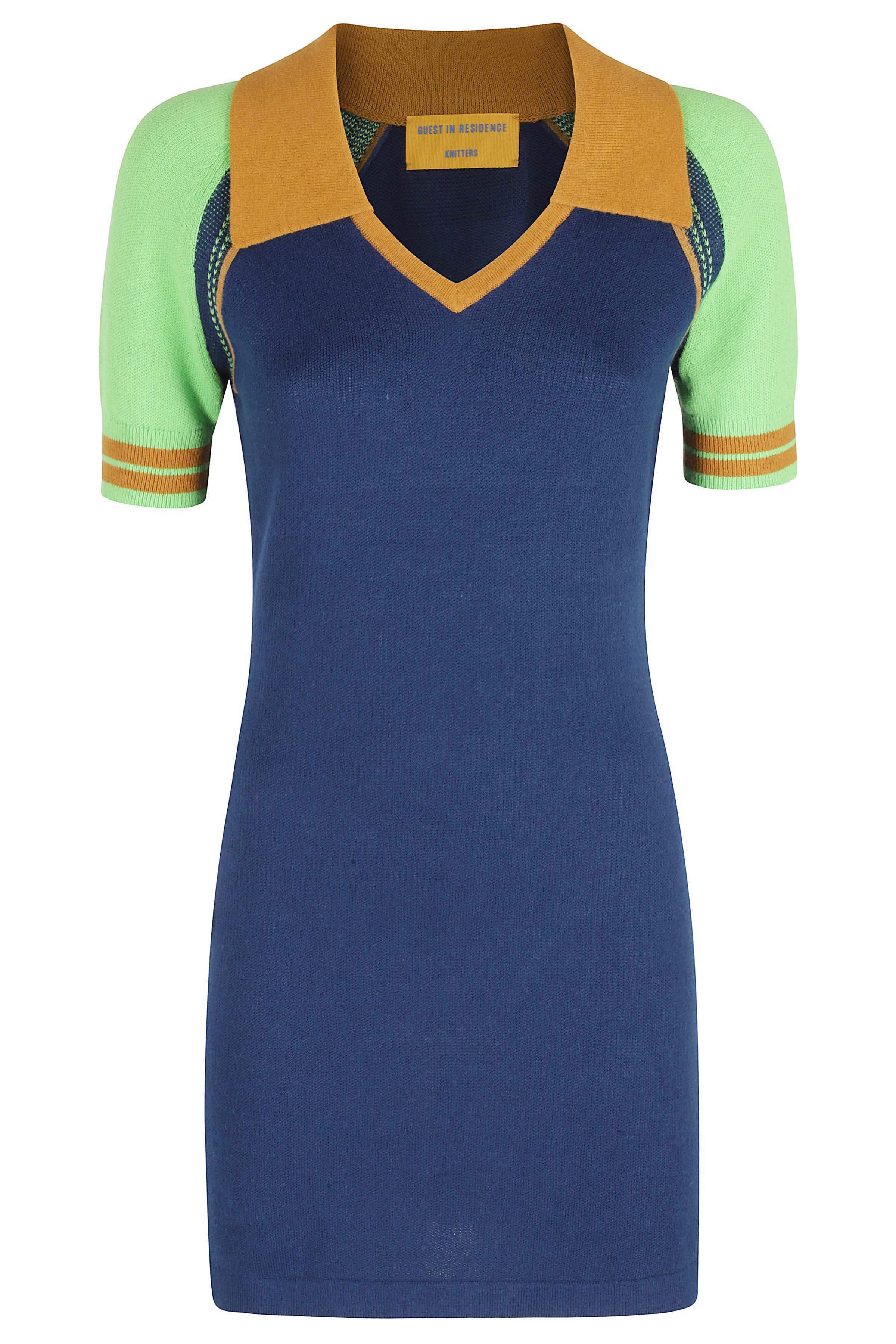 Ace Polo Dress Blue Cotton Cashmere Abito