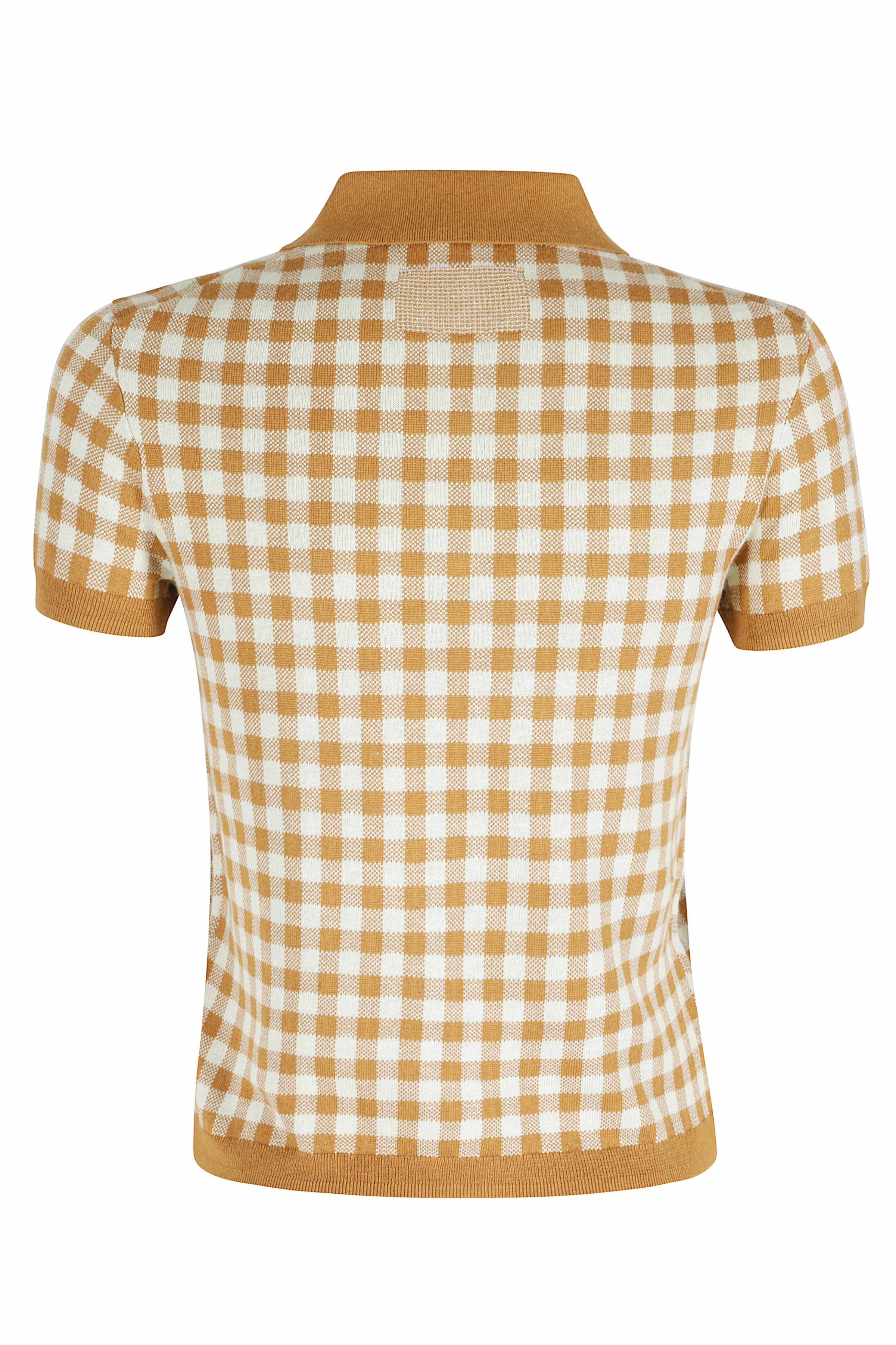 Gingham Shrunken Polo Yellow & Orange Silk Linen