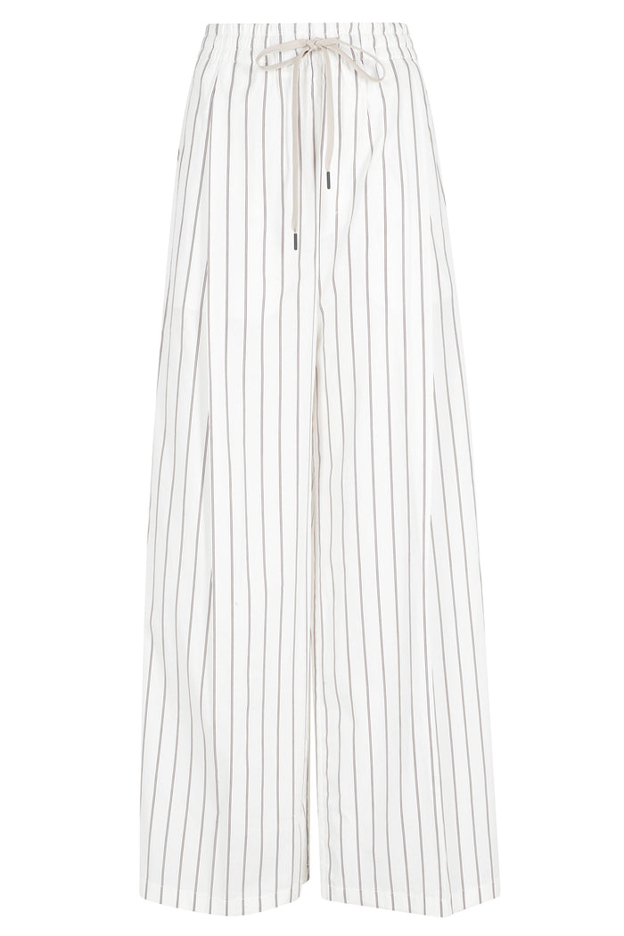 Sly Pantalone A Palazzo Nude & Neutrals Cotone Pantaloni
