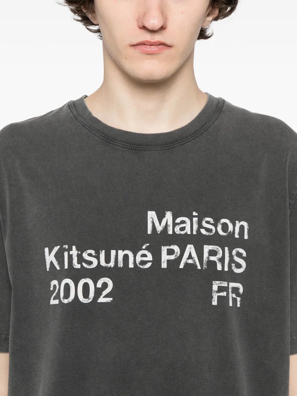 Maison Kitsuné 2002 Faded Comfort Tee-shirt Black Organic Cotton Tshirt