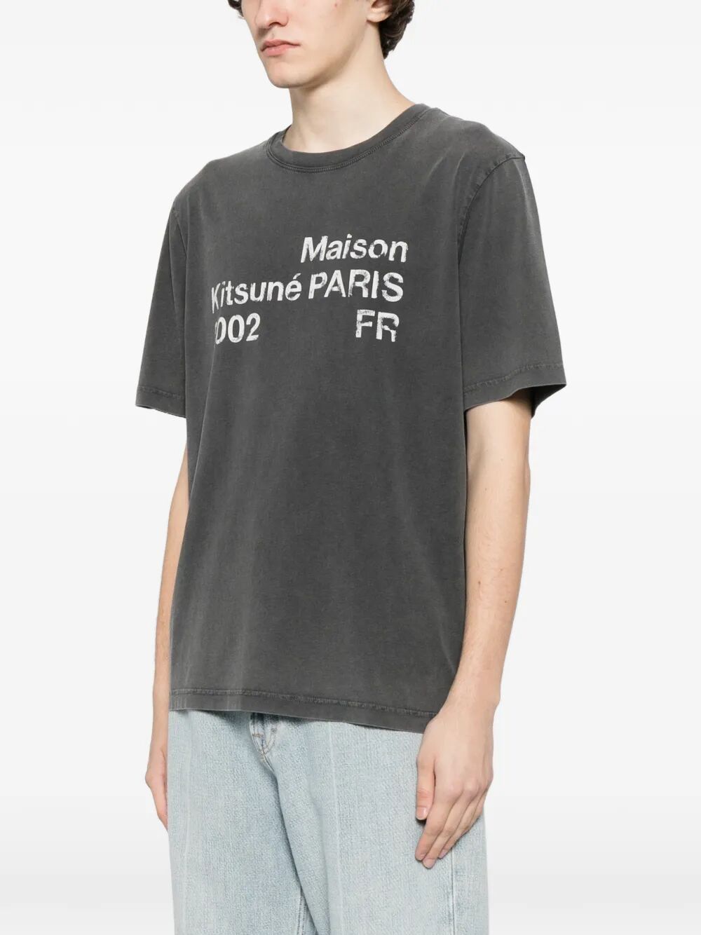 Maison Kitsuné 2002 Faded Comfort Tee-shirt Black Organic Cotton Tshirt