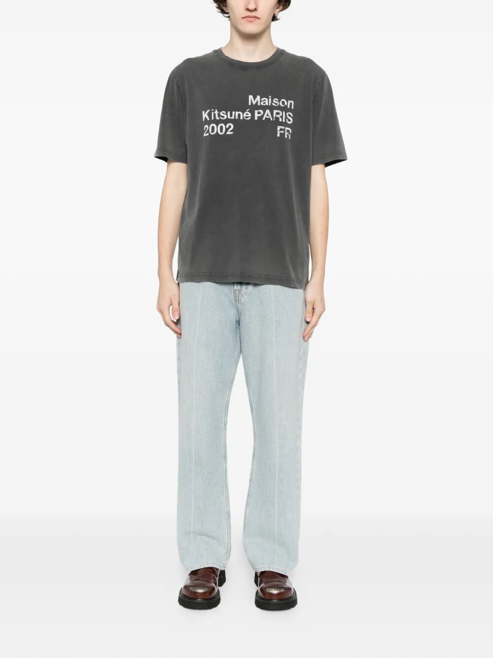 Maison Kitsuné 2002 Faded Comfort Tee-shirt Black Organic Cotton Tshirt
