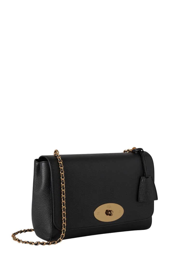 Medium Lily Glossy Goat Black Pelle Borsa