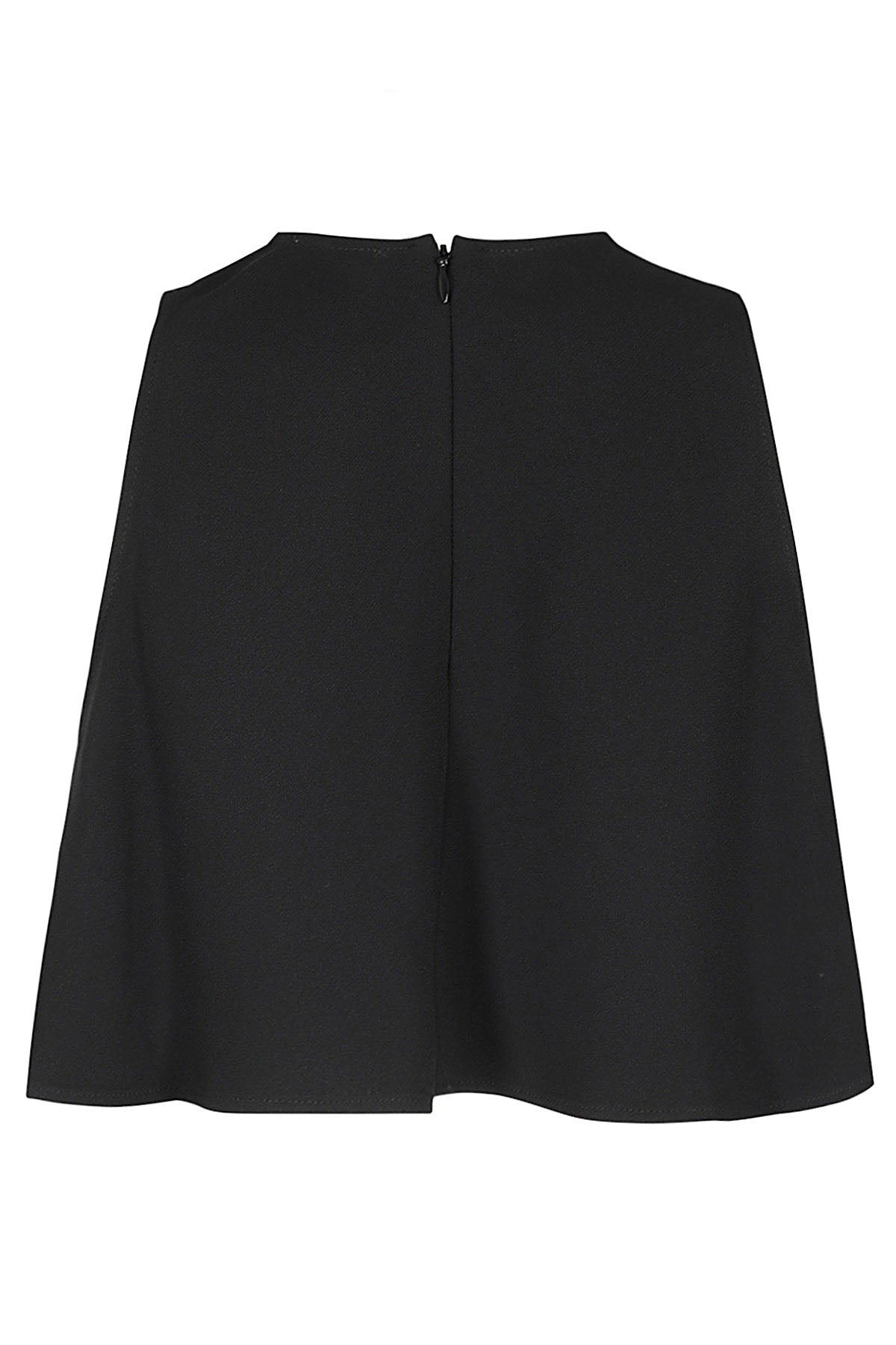 Flare Top Black Acetate Viscose Maglia