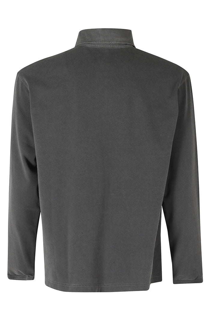 Heavy Jersey Rugby Polo Black Cotone