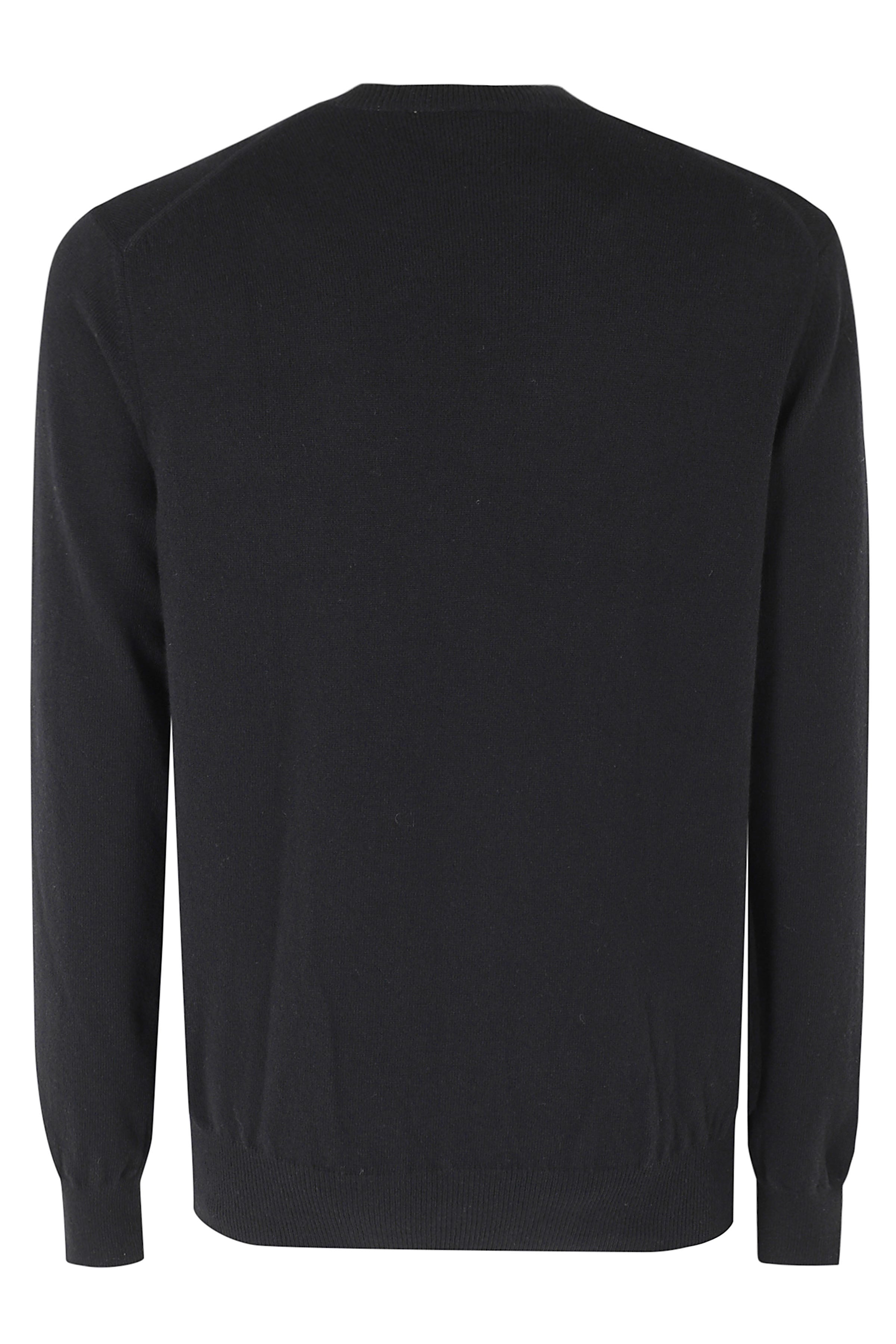 Roundneck Cardigan Red Emblem Black Lana Maglia