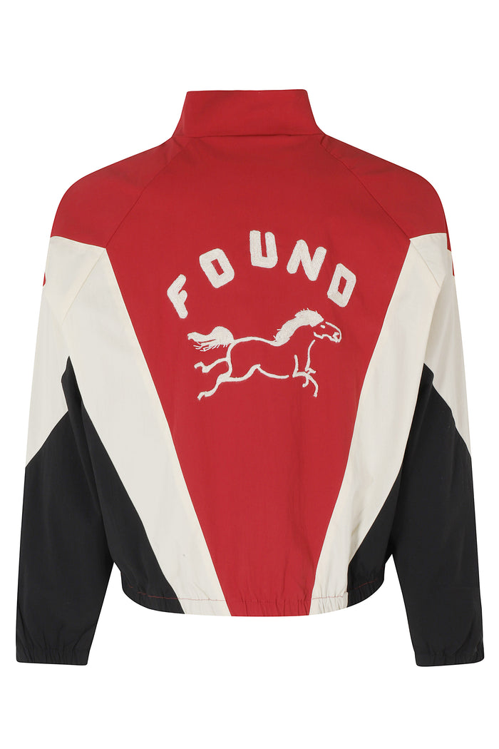 Pine And Rose Track Jacket Red Cotton Nylon Spandex Giubbotto