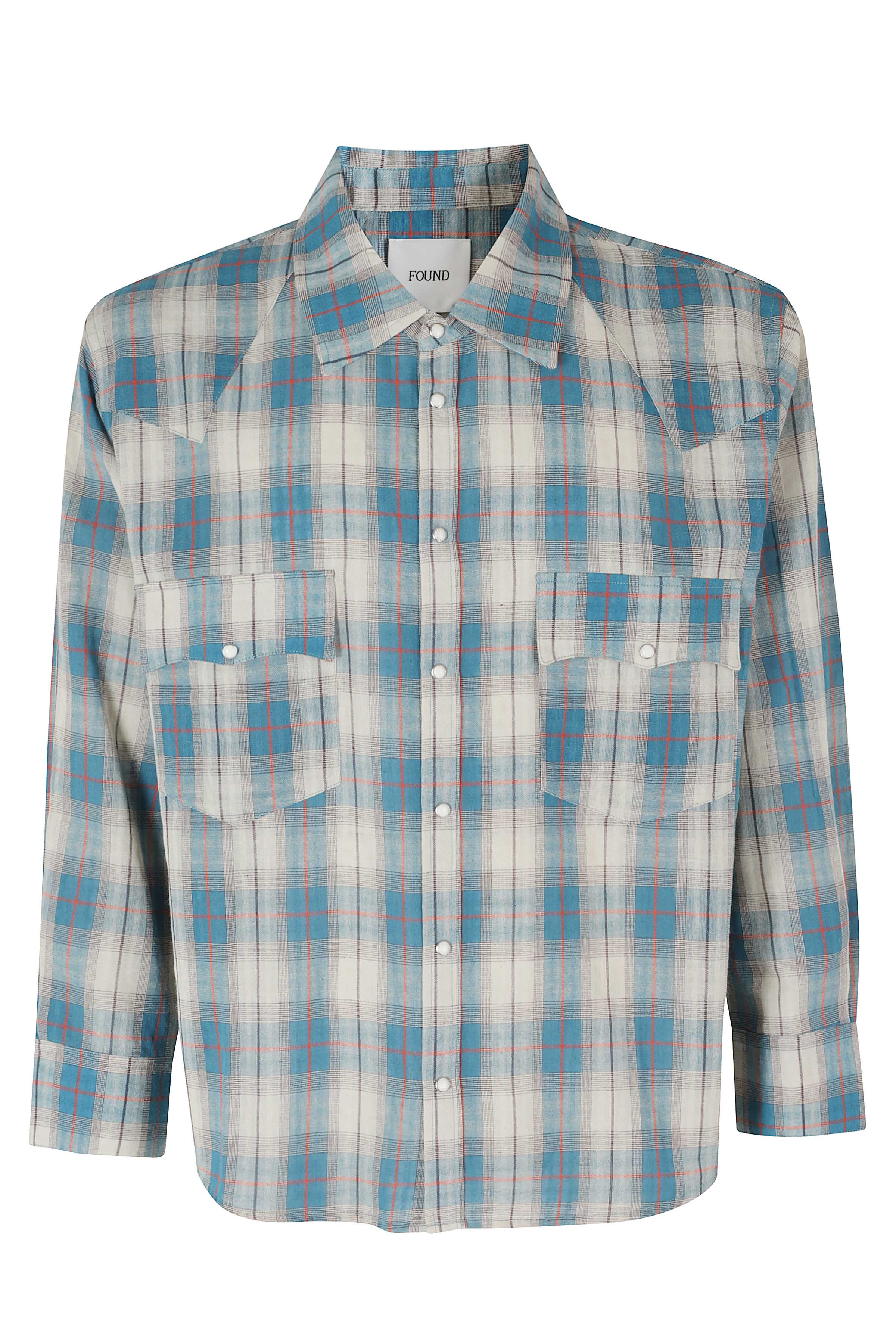 Flannel Shirt Blue Cotton Camicia