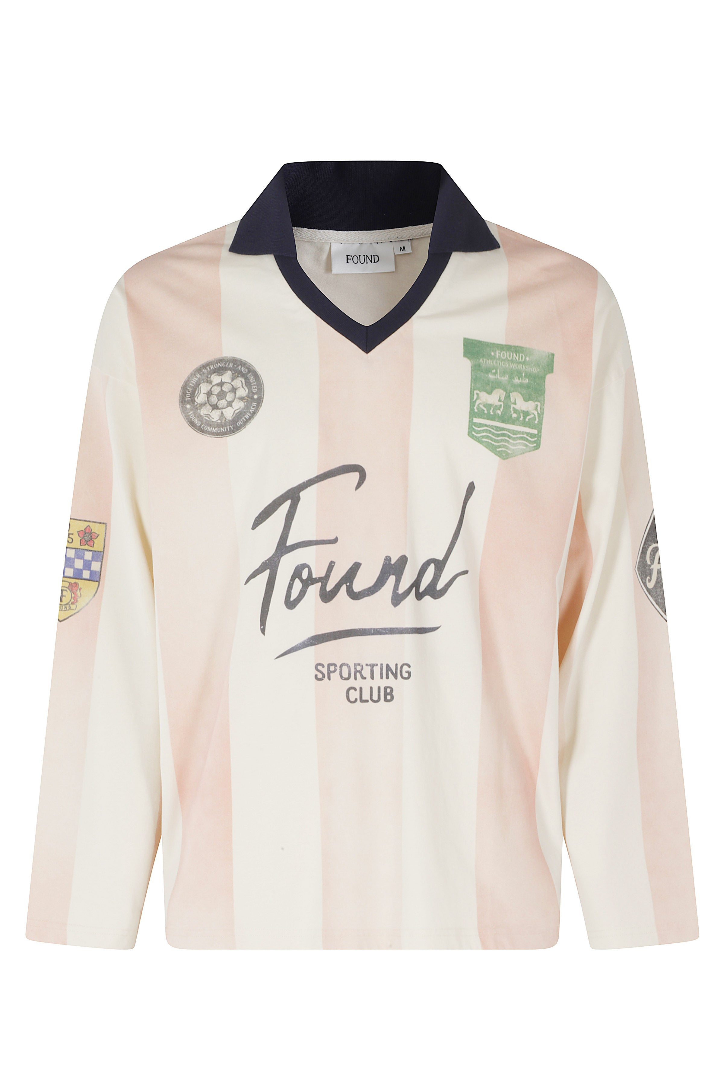 Striped Sport Ls Jersey Nude & Neutrals Cotton Polo
