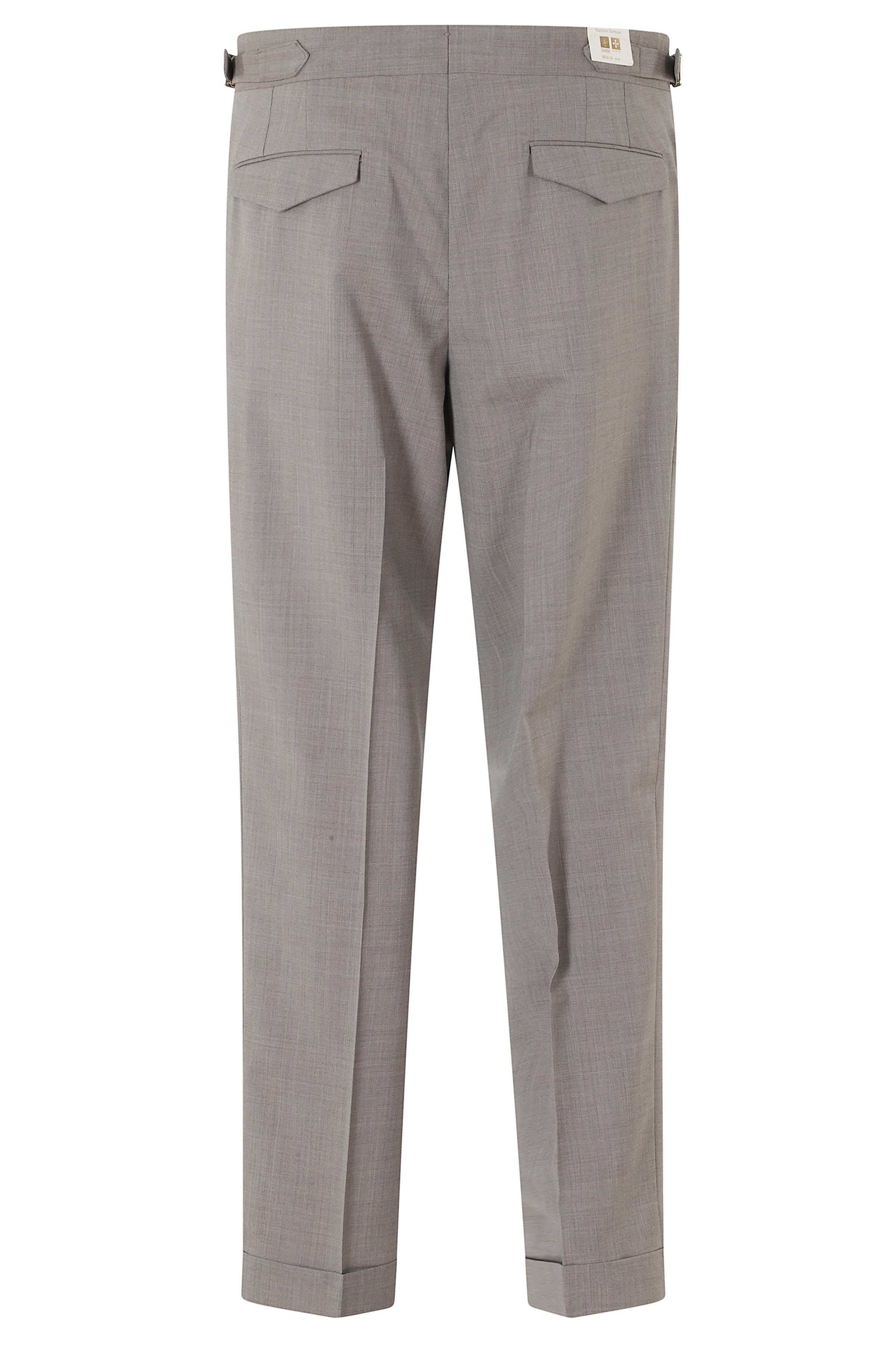 Pant Doppia Pinces Fresco Lana Brown Vergine Poliestere Pantaloni
