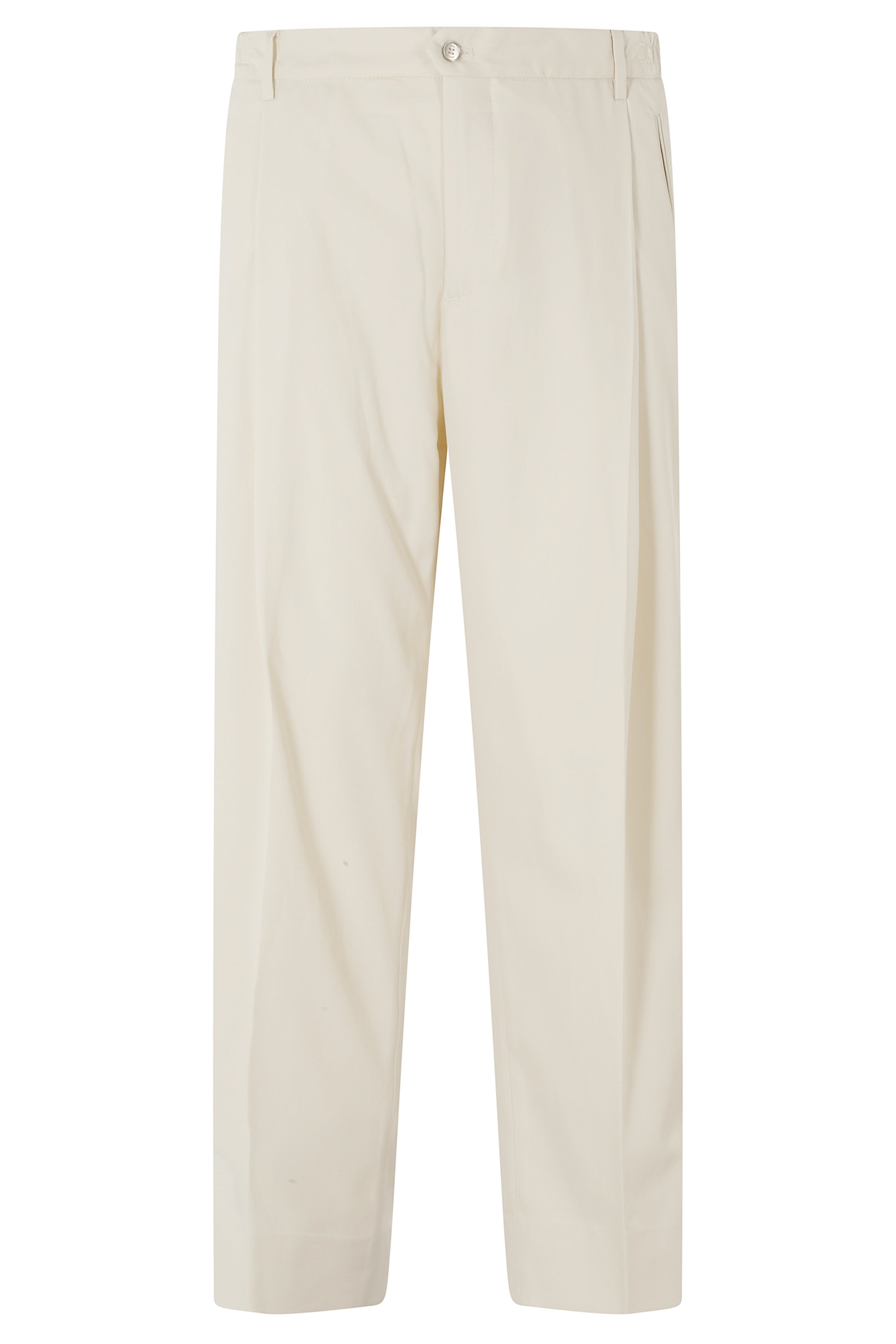 1 Pinces Lungo Gamba Morbida Cotone White Pantaloni