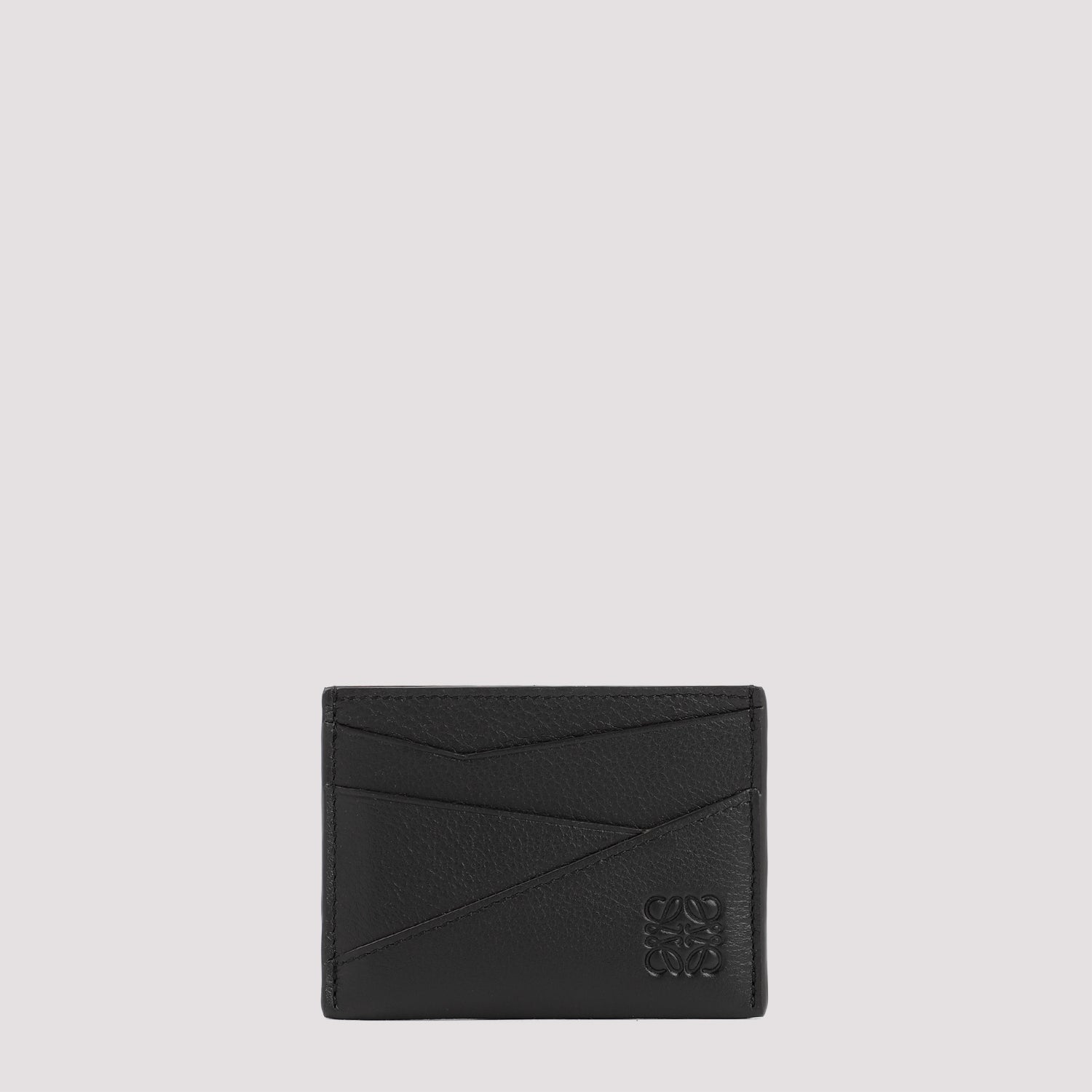 Puzzle Edge Plain Cardholder Black Calf Skin Smallleathergoods