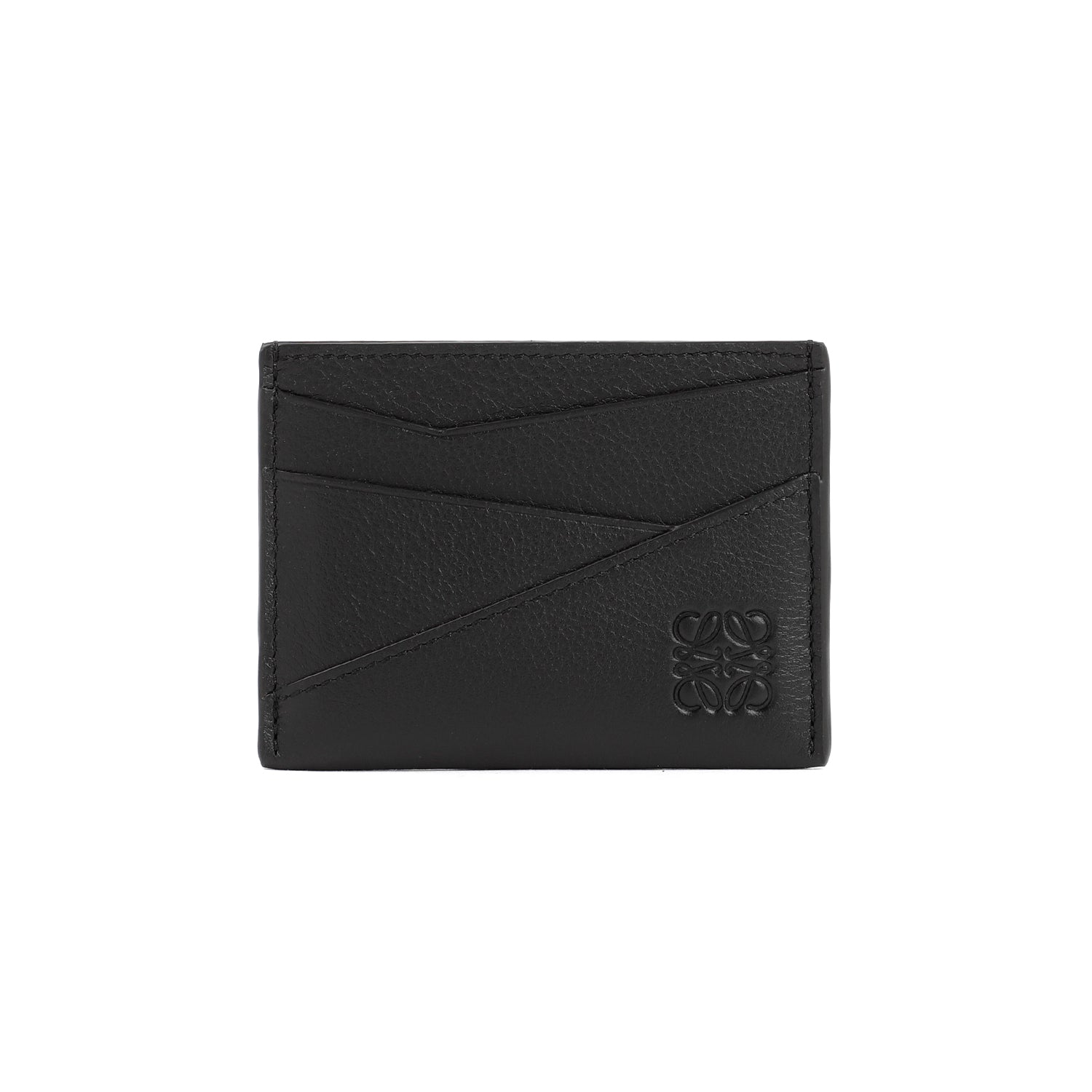 Puzzle Edge Plain Cardholder Black Calf Skin Smallleathergoods