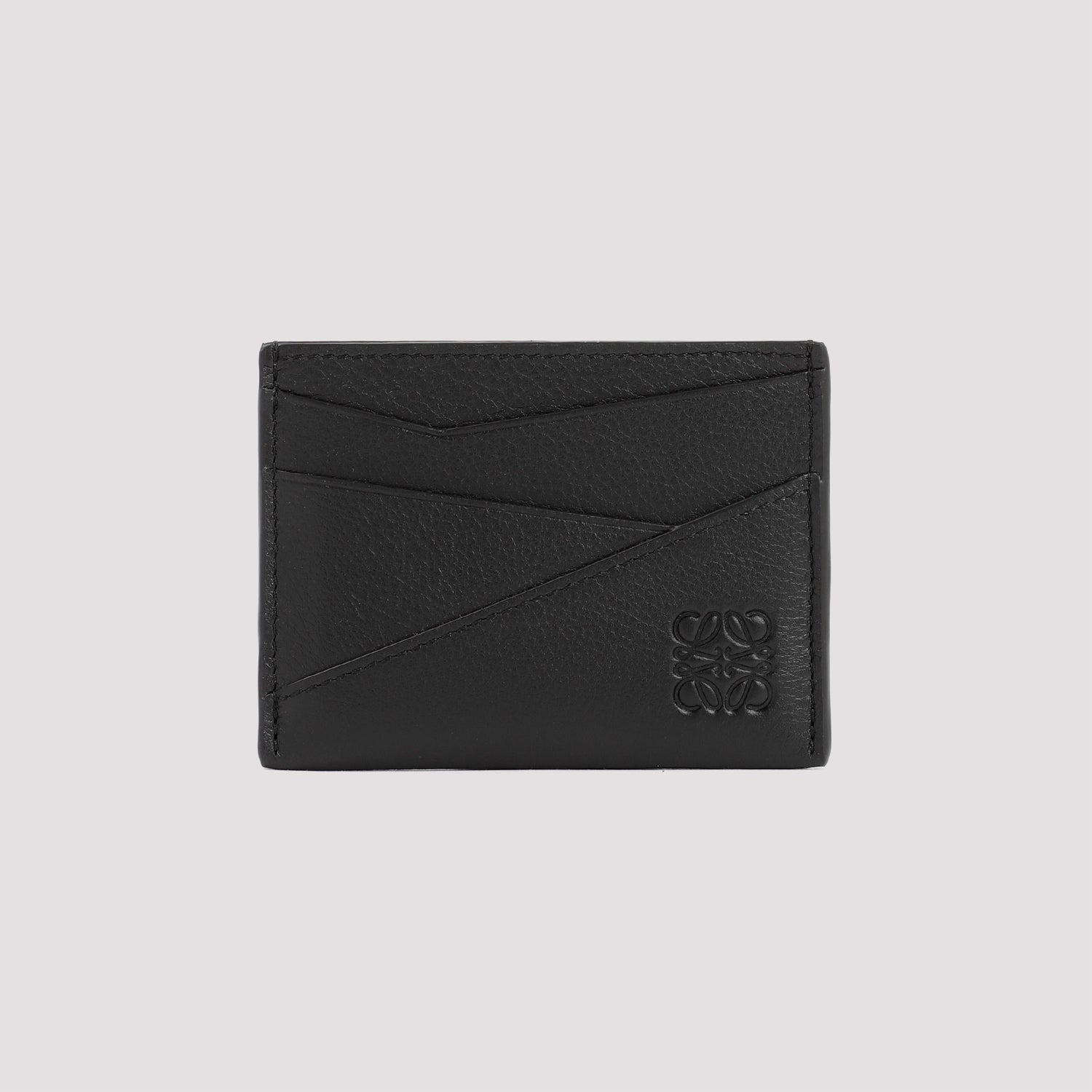 Puzzle Edge Plain Cardholder Black Calf Skin Smallleathergoods