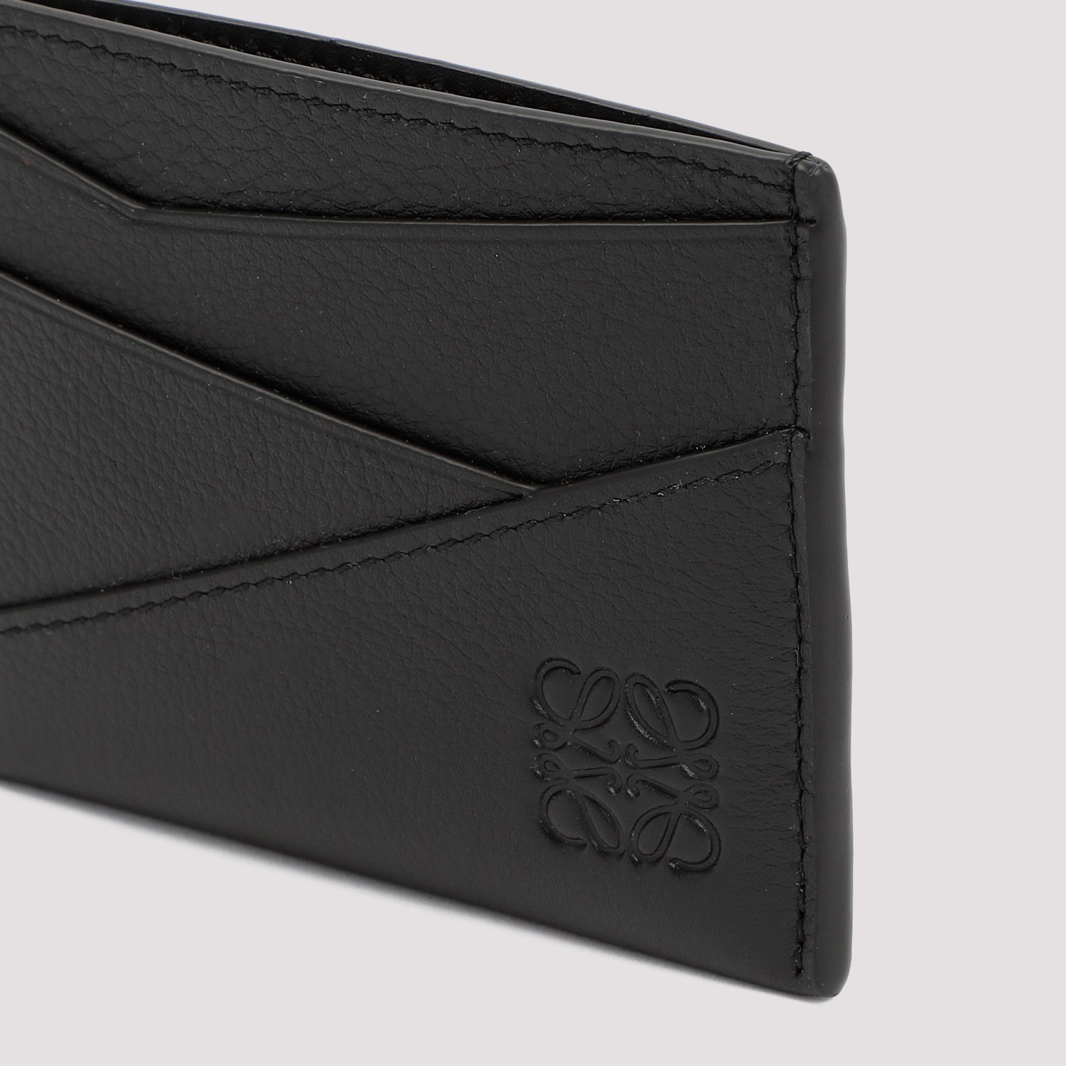 Puzzle Edge Plain Cardholder Black Calf Skin Smallleathergoods