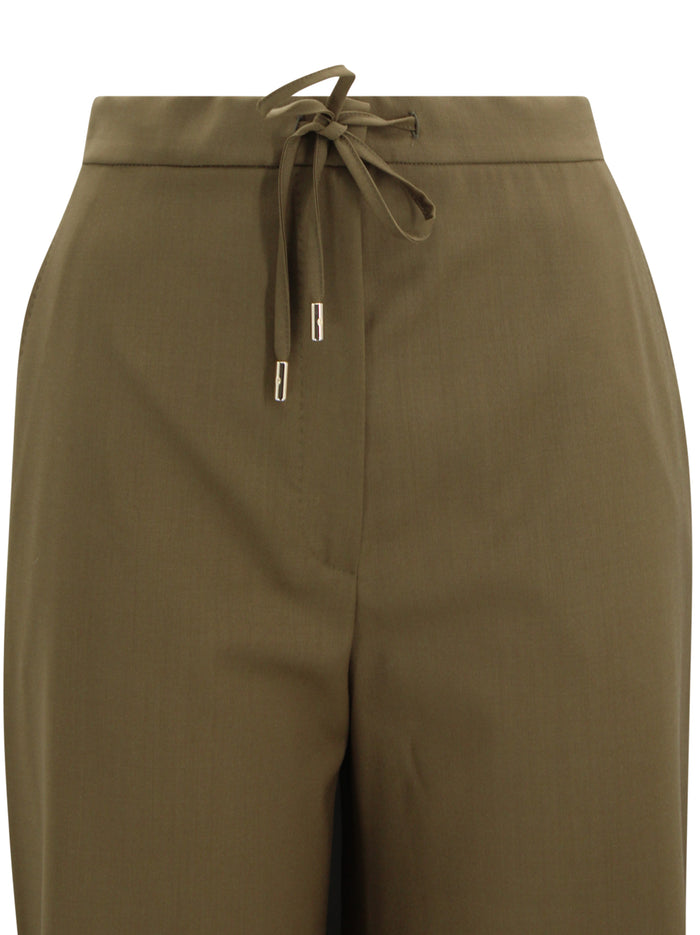 Max Mara Studio Trousers Green Wool