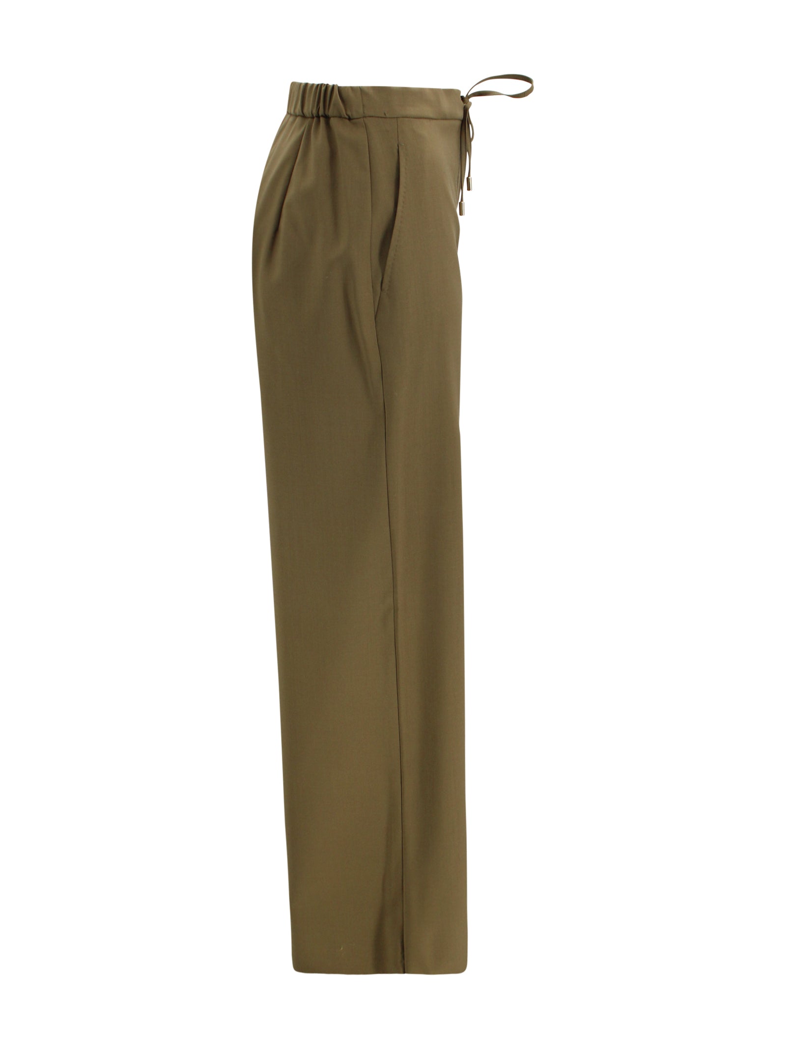 Max Mara Studio Trousers Green Wool