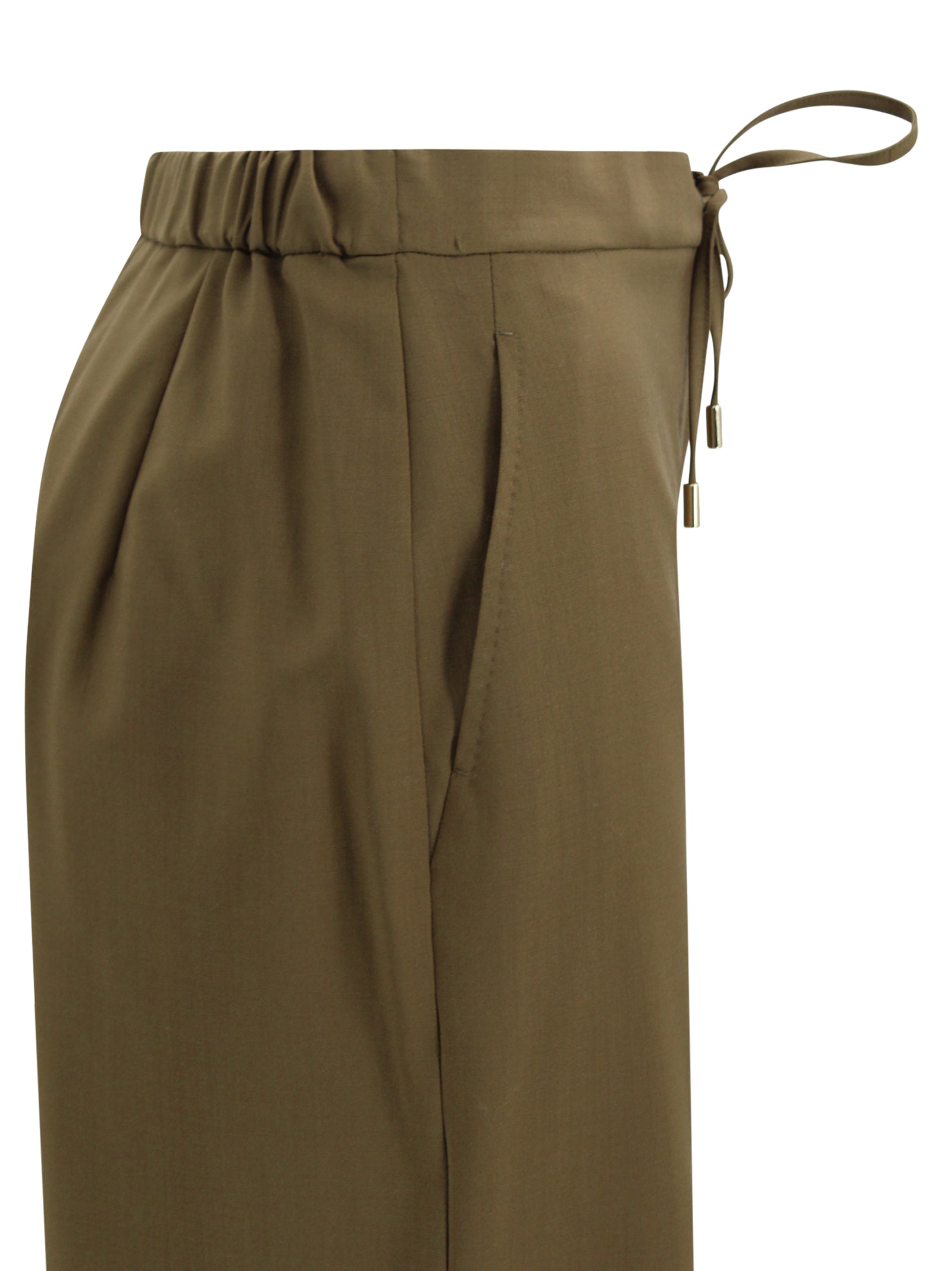 Max Mara Studio Trousers Green Wool