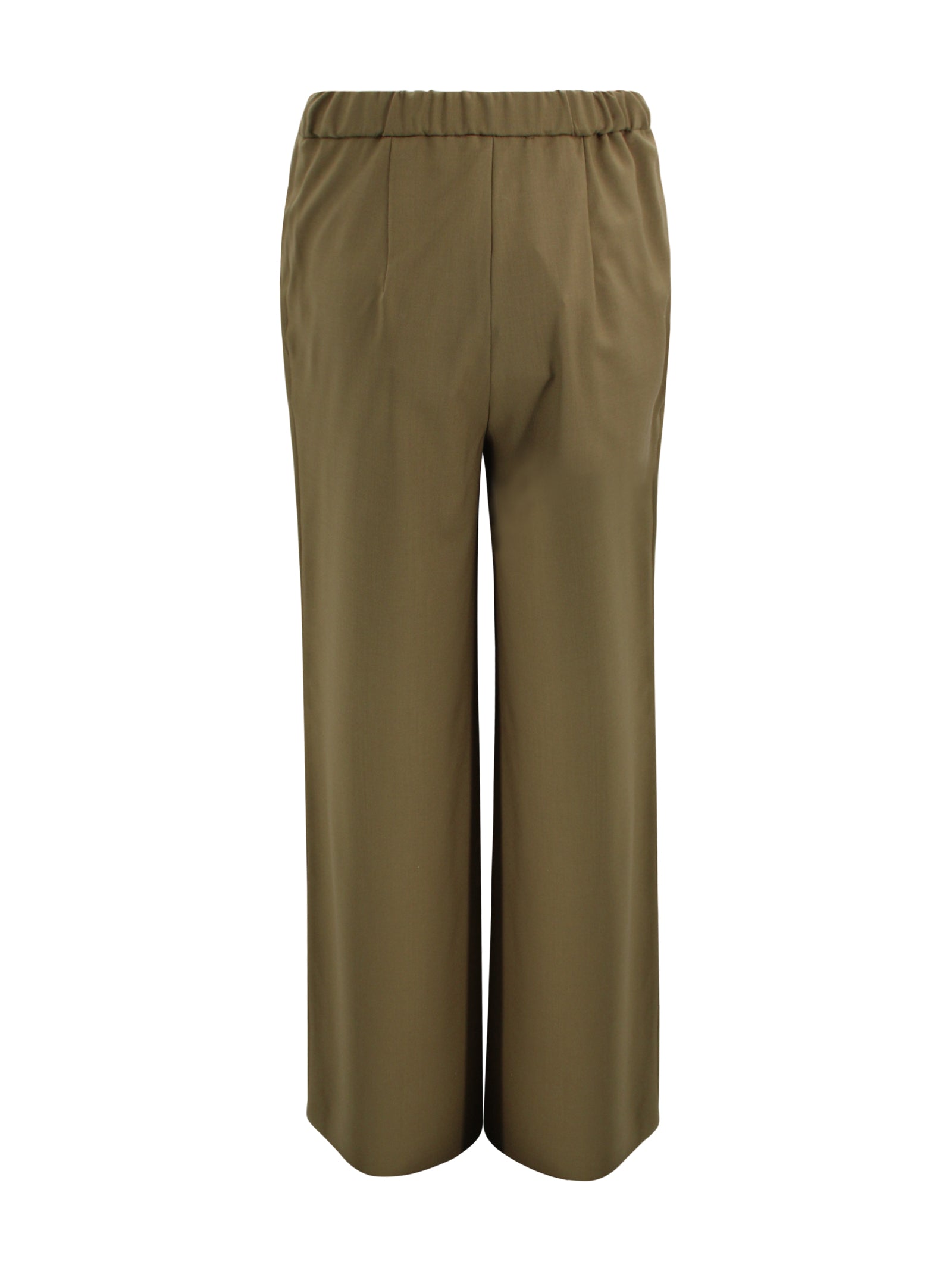 Max Mara Studio Trousers Green Wool