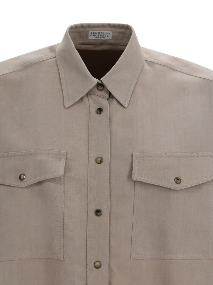 Brunello Cucinelli Shirts Sand Viscose