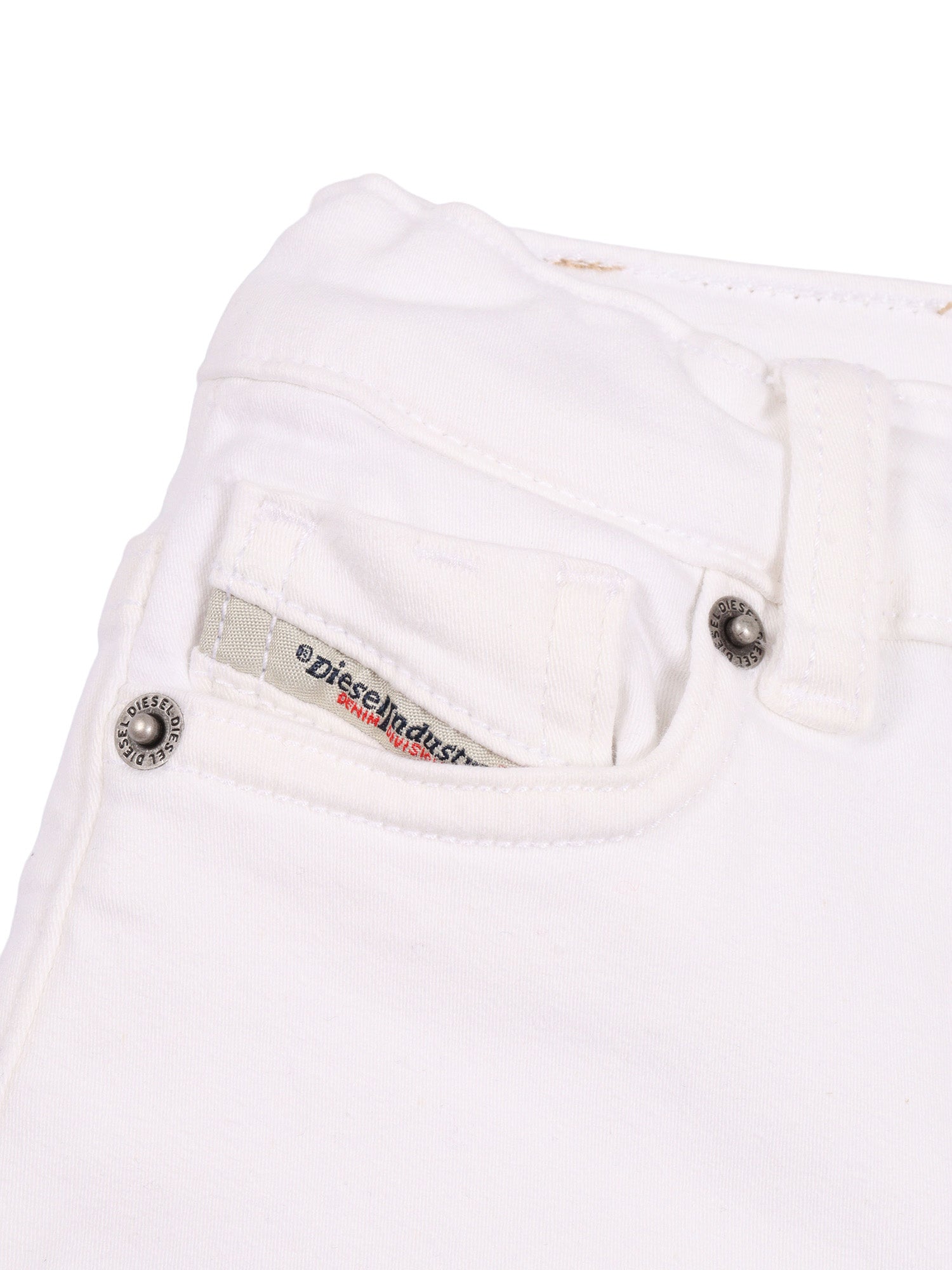 5 pockets White Cotton Elastane Jean