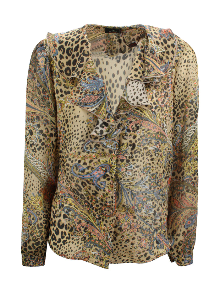 Etro Shirts Dark Brown Silk