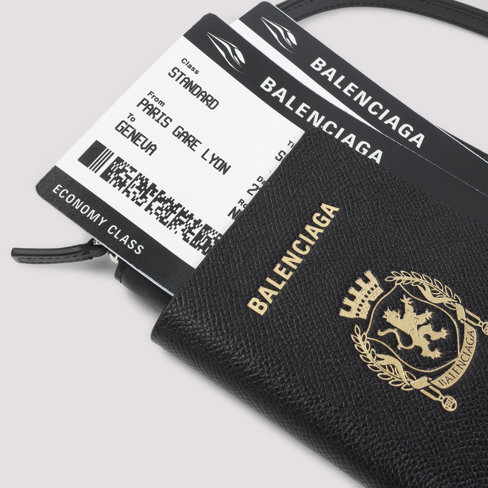 Passport Phone Holder Black Calf Leather Smallleathergoods