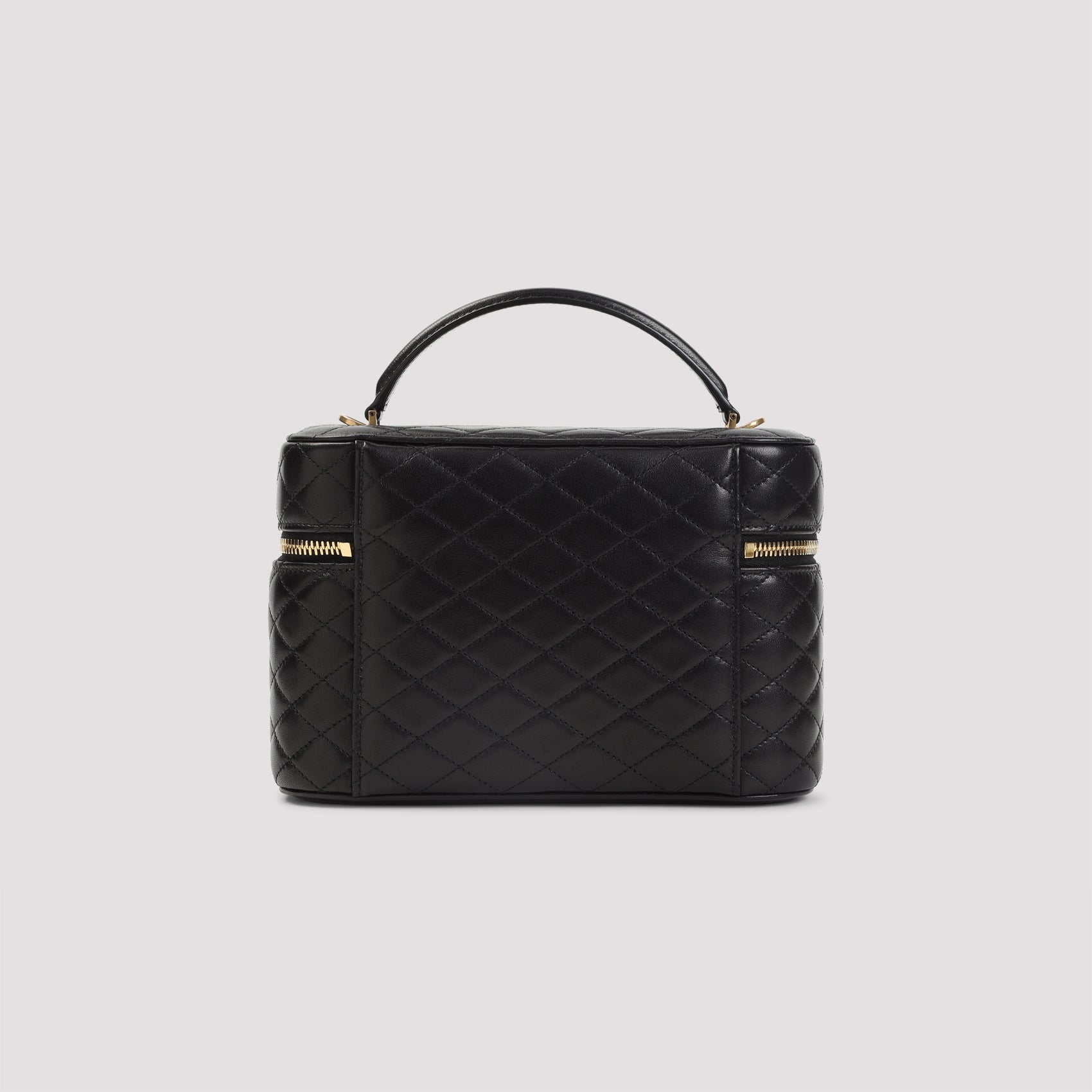 Gaby Vanity Black Matelasse` Leather Bag