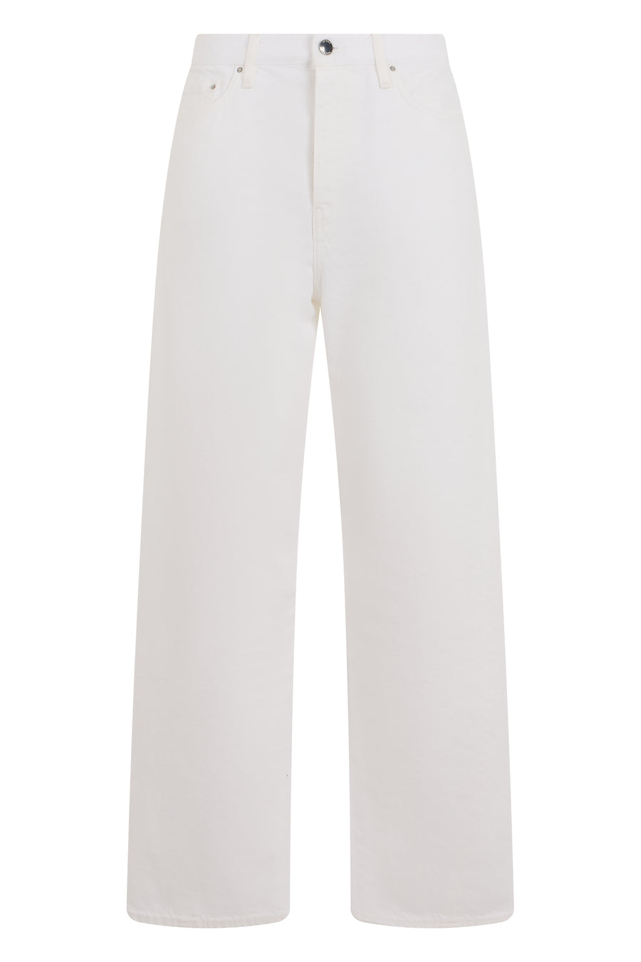 Jeans Straight-Leg Cotton Denim White