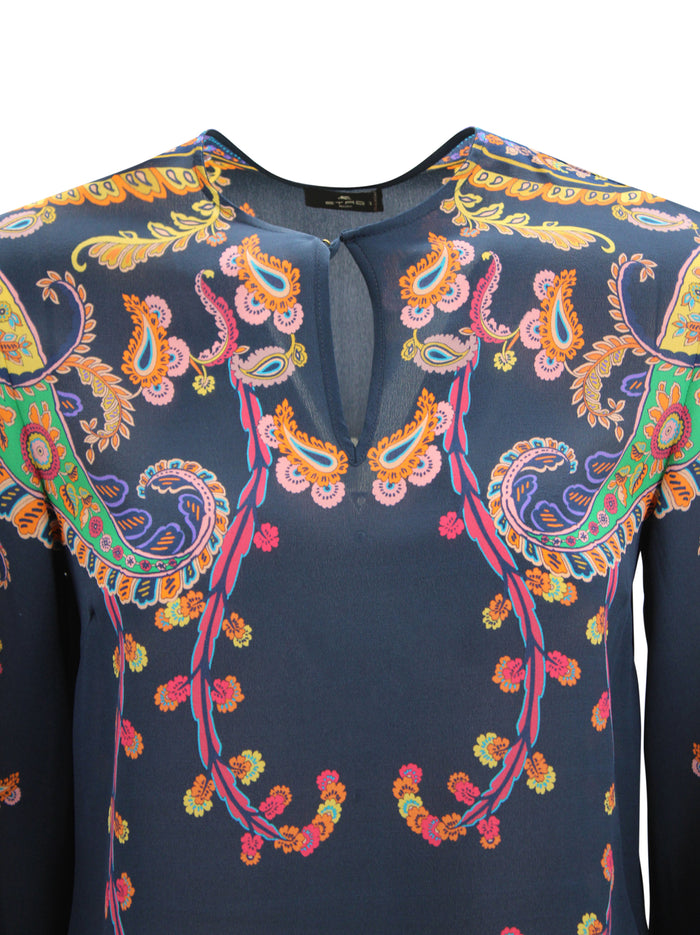 Etro Shirts Blue Silk