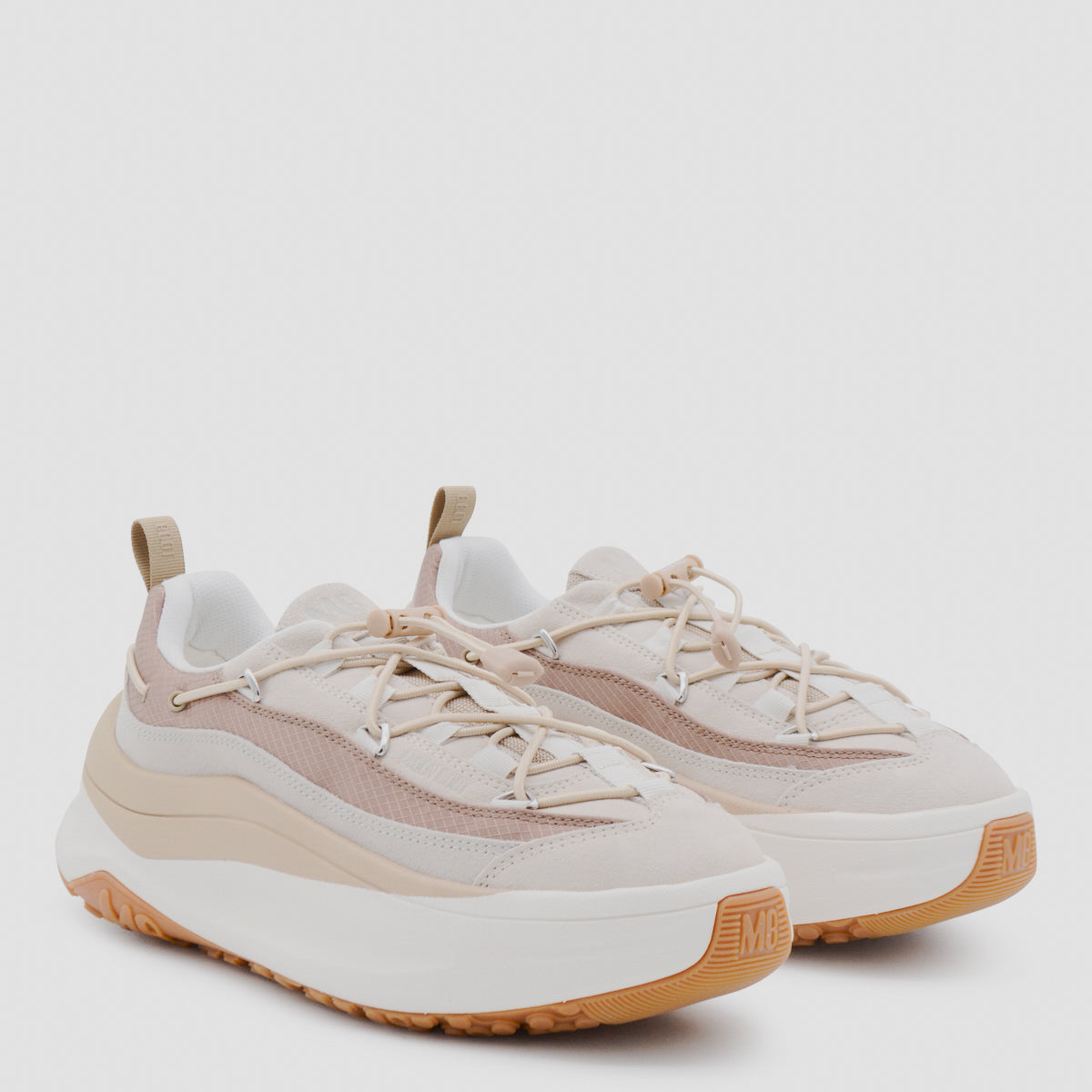 Moon Boot Sneakers Off-white/taupe Sole Rubber Cover Tex Leather