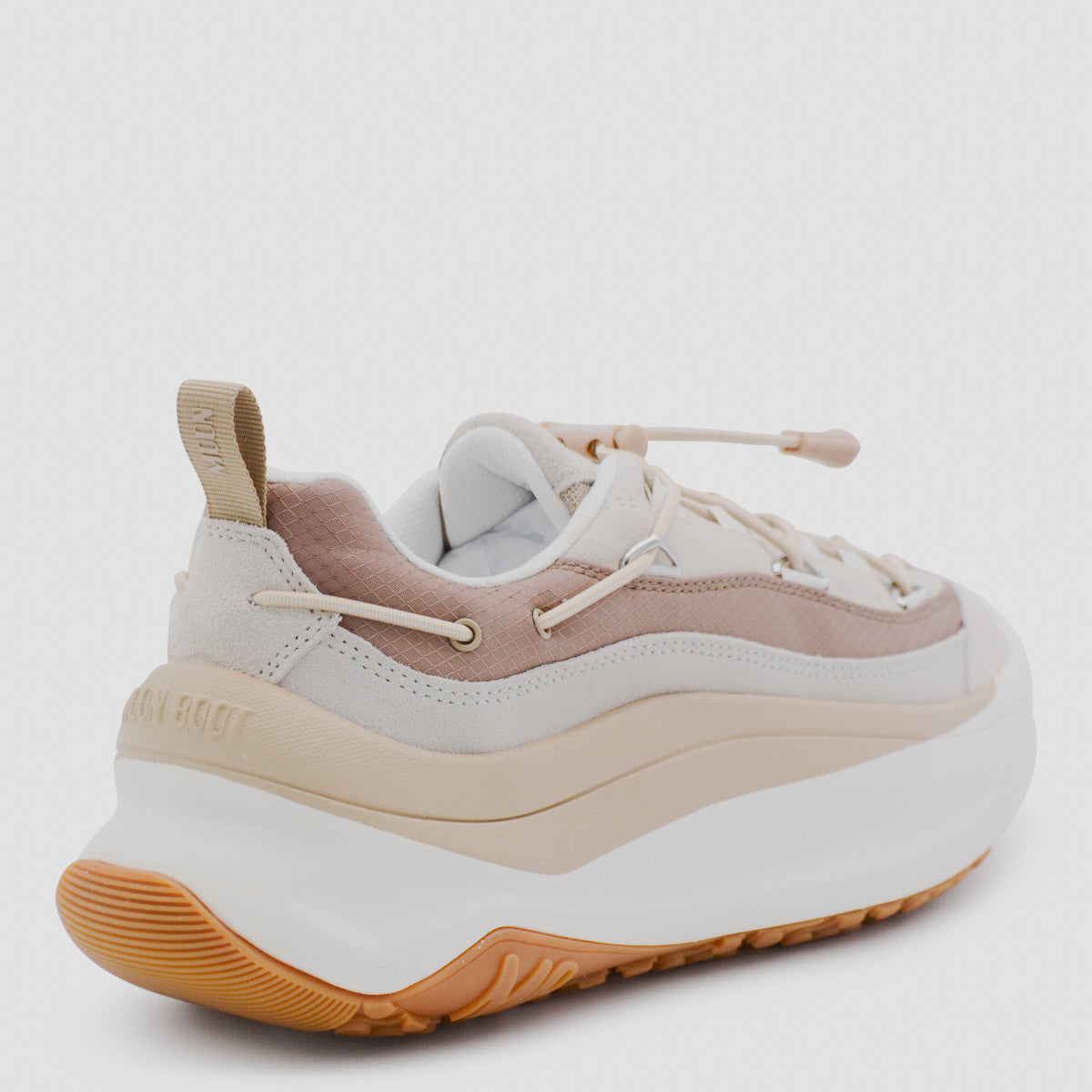 Moon Boot Sneakers Off-white/taupe Sole Rubber Cover Tex Leather