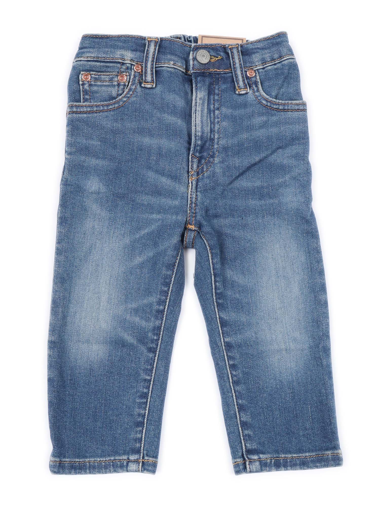 Baby Denim-Jeans-Classic Blue Cotton Elasterell-p Elastane