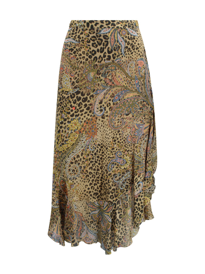 Etro Skirts Dark Brown Silk