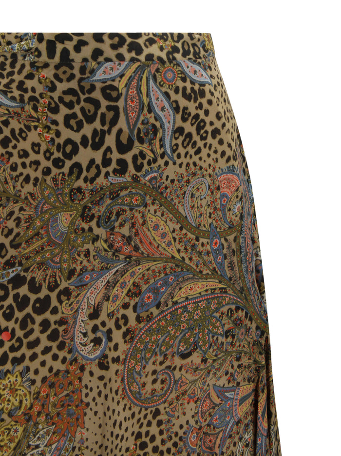 Etro Skirts Dark Brown Silk