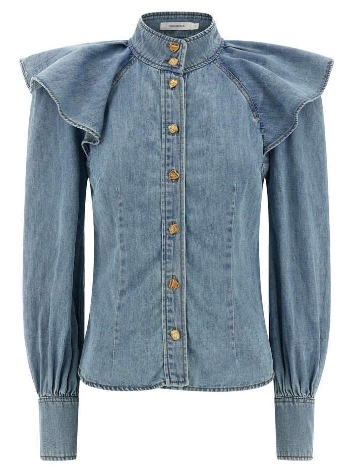 Crush Denim blouse Blue Cotton Shirt