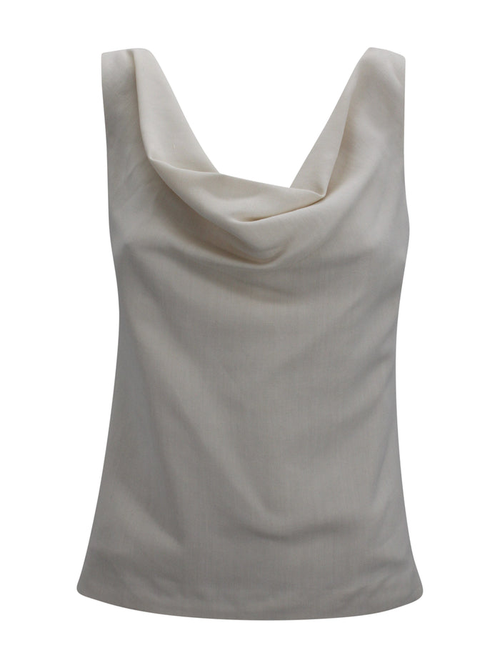 Brunello Cucinelli Top Cream Viscose