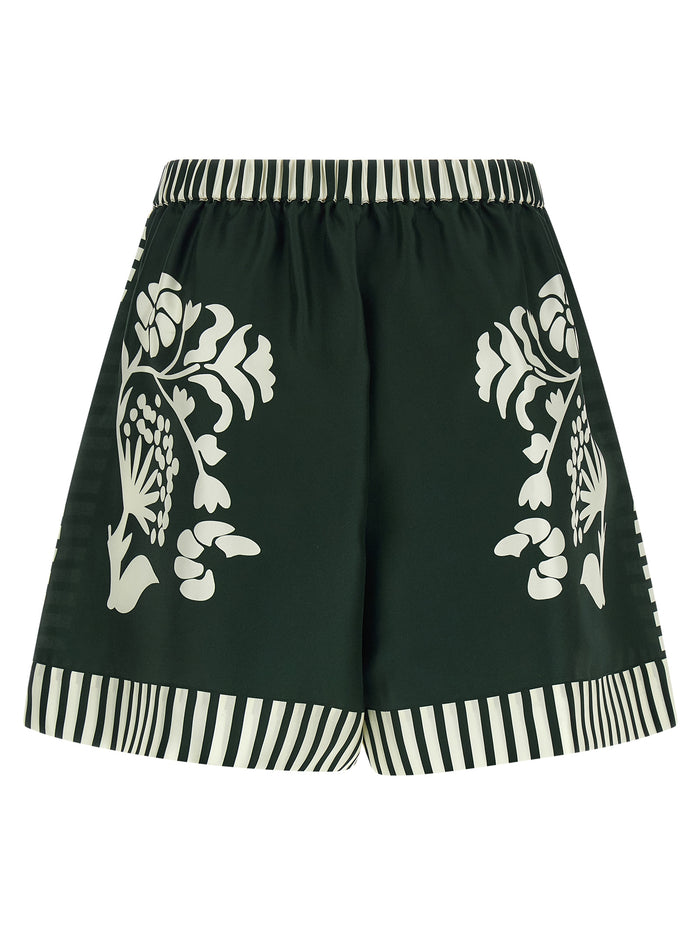 Arjun shorts Green Silk Bermuda
