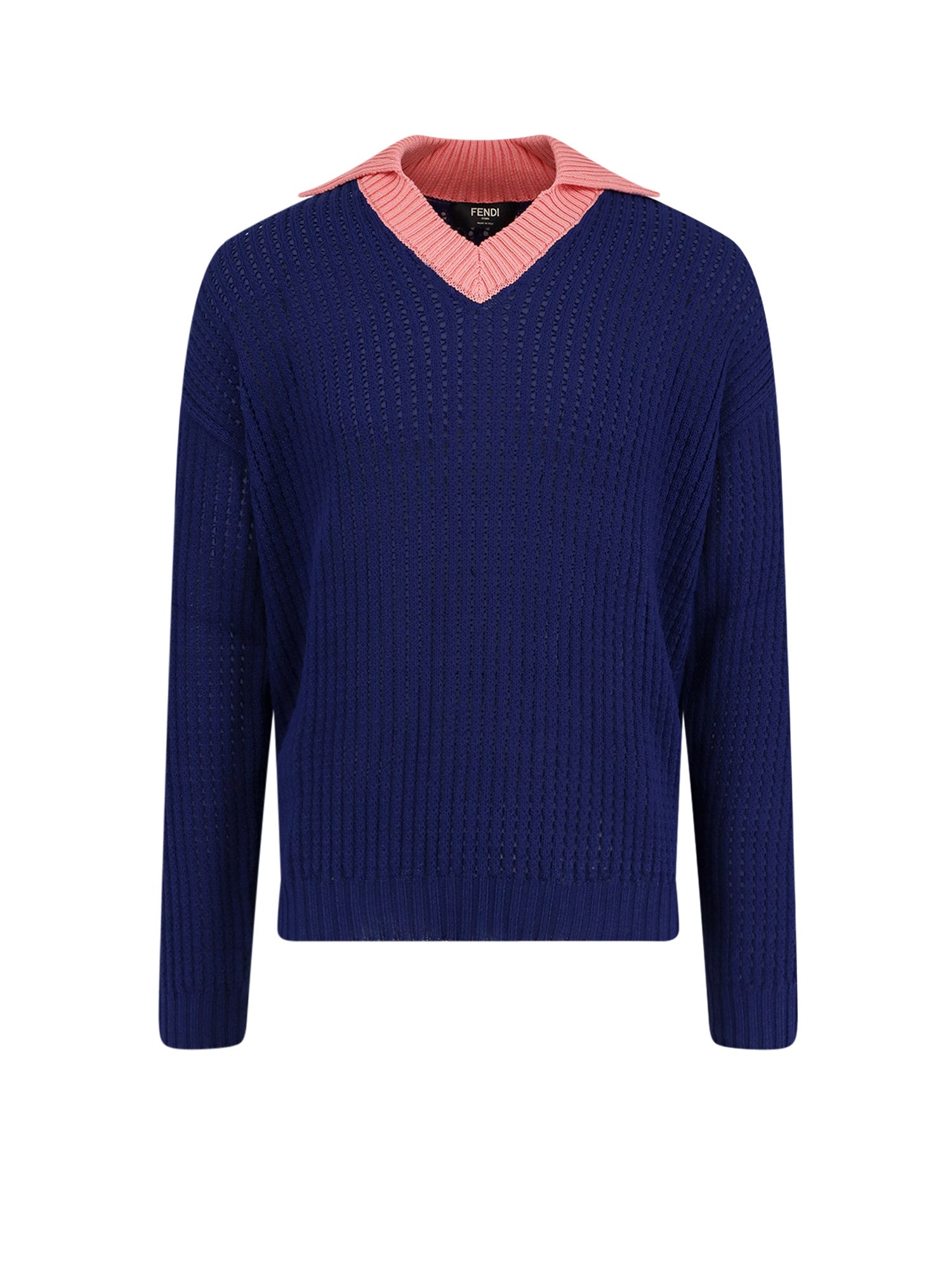 Fendi Sweaters Blu Ink+peonia