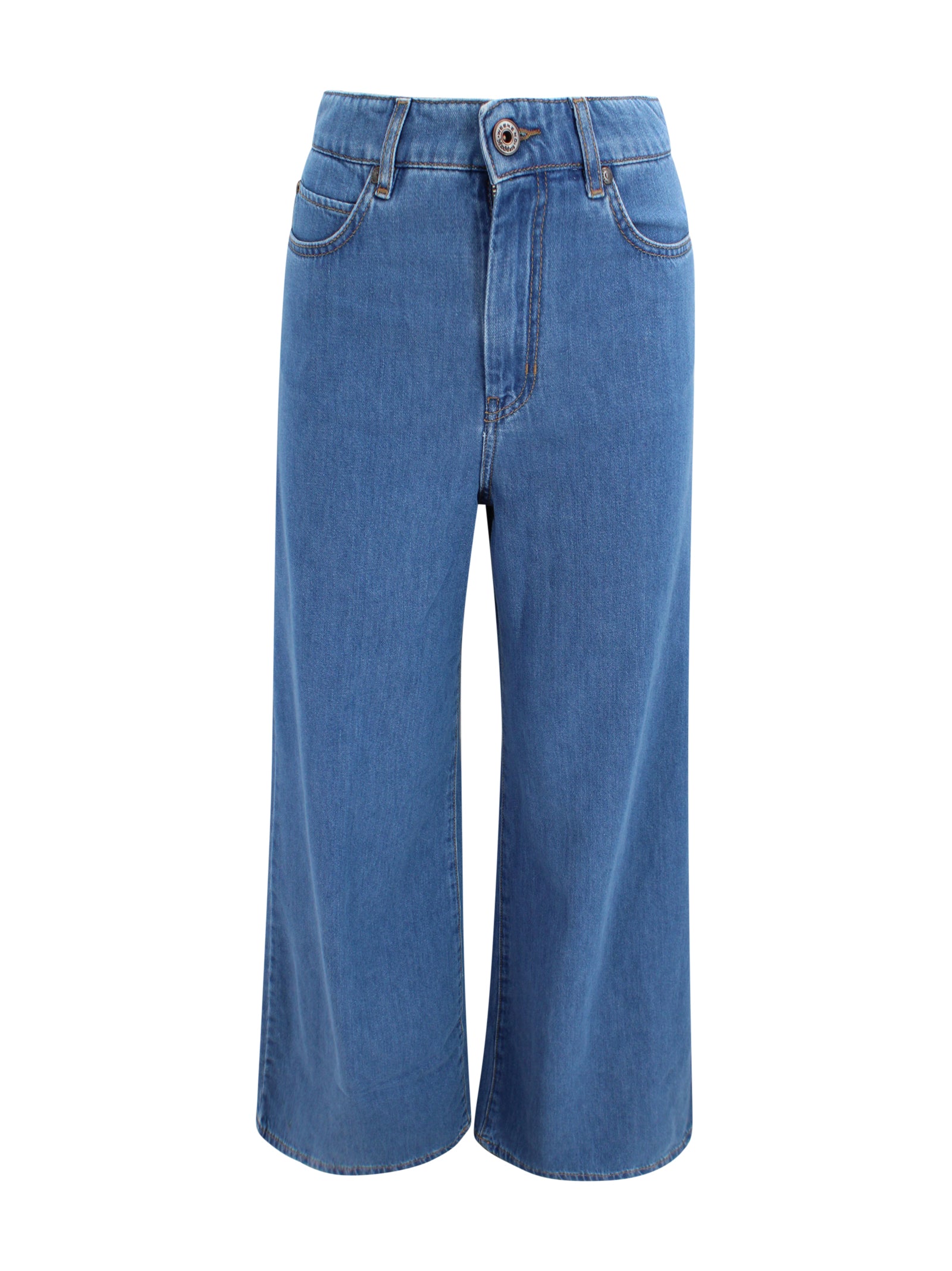 Max Mara Weekend Trousers Blue Cotton