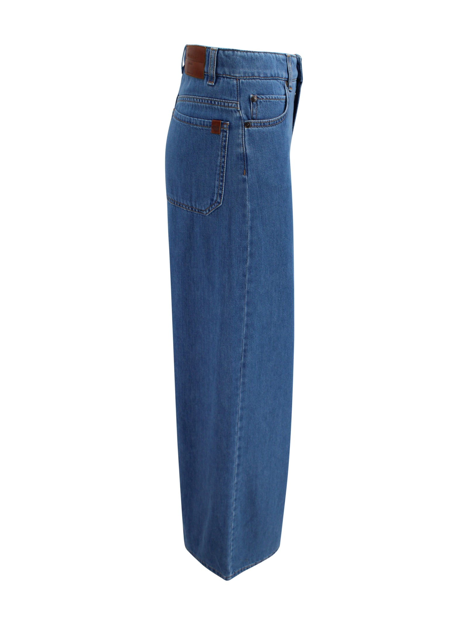 Max Mara Weekend Trousers Blue Cotton