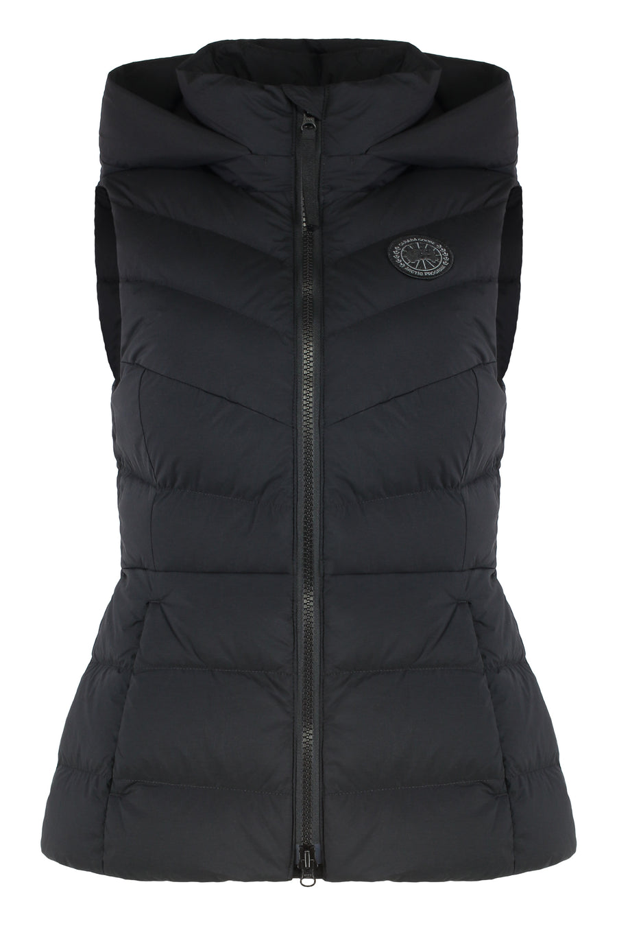 Clair Hooded Bodywarmer Black Cotton Waistcoats & Gilets