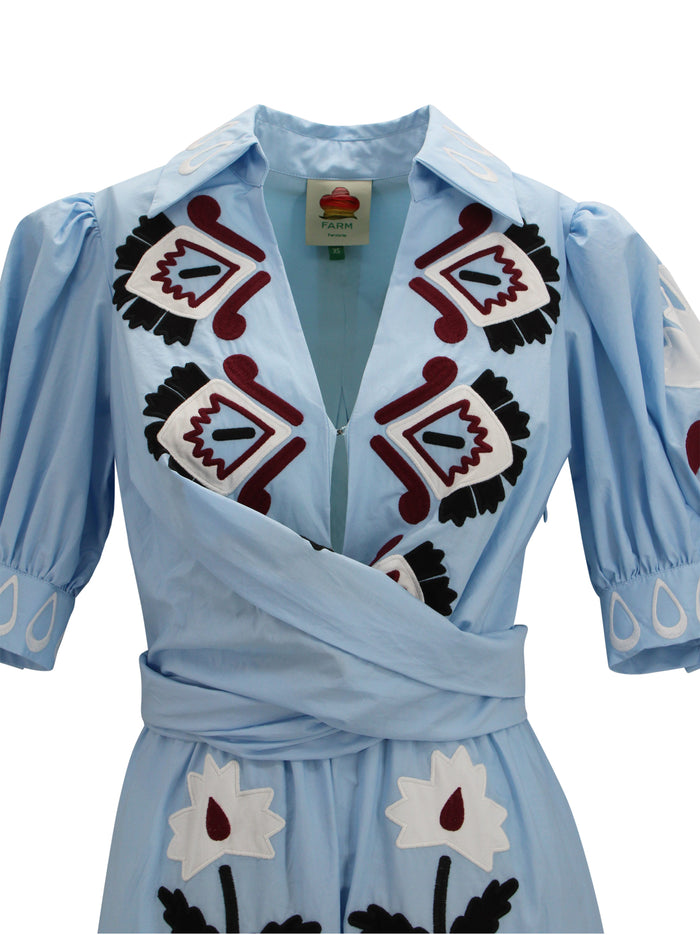 FARM RIO Dresses Blue Cotton