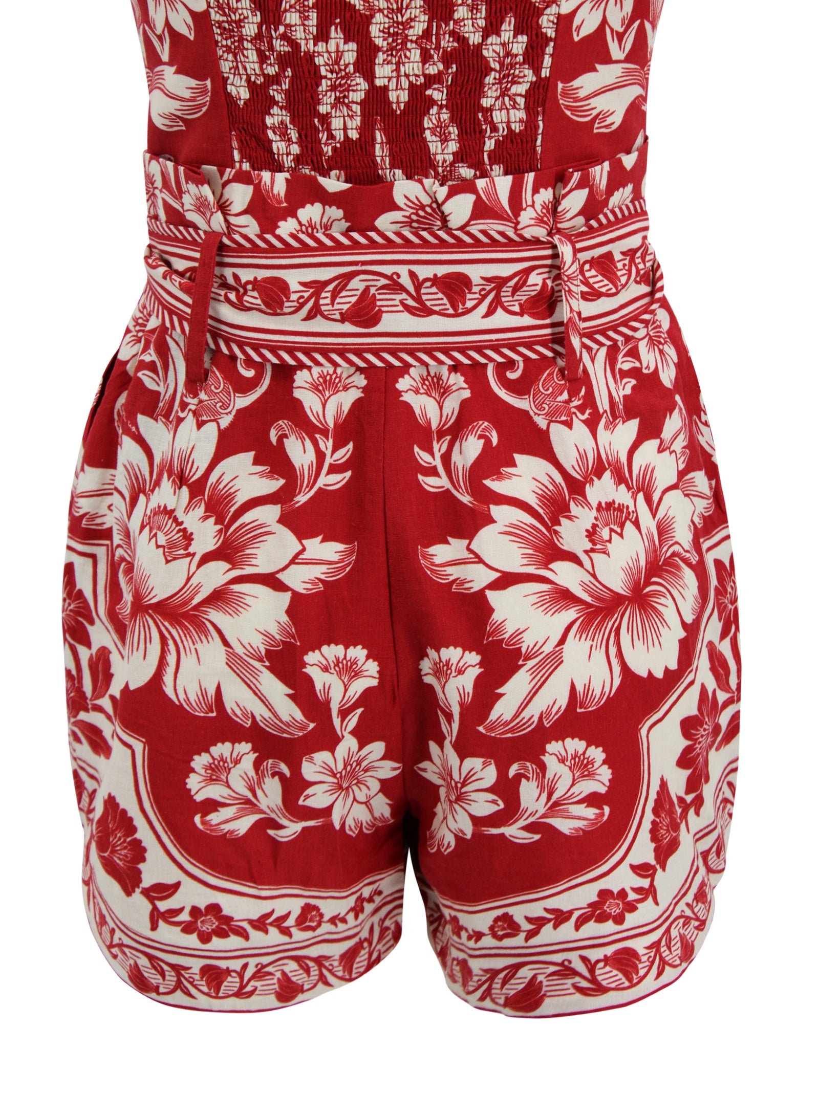 FARM RIO Trousers Red Linen