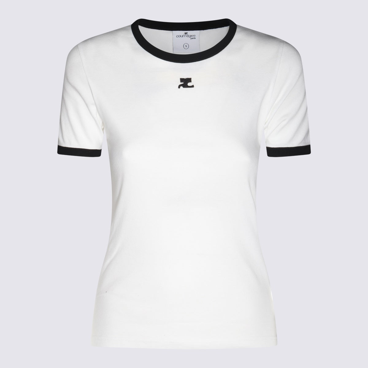 Courreges T-shirts and Polos Heritage White/black _co