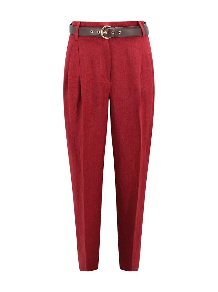 Max Mara Studio Trousers Brown Linen