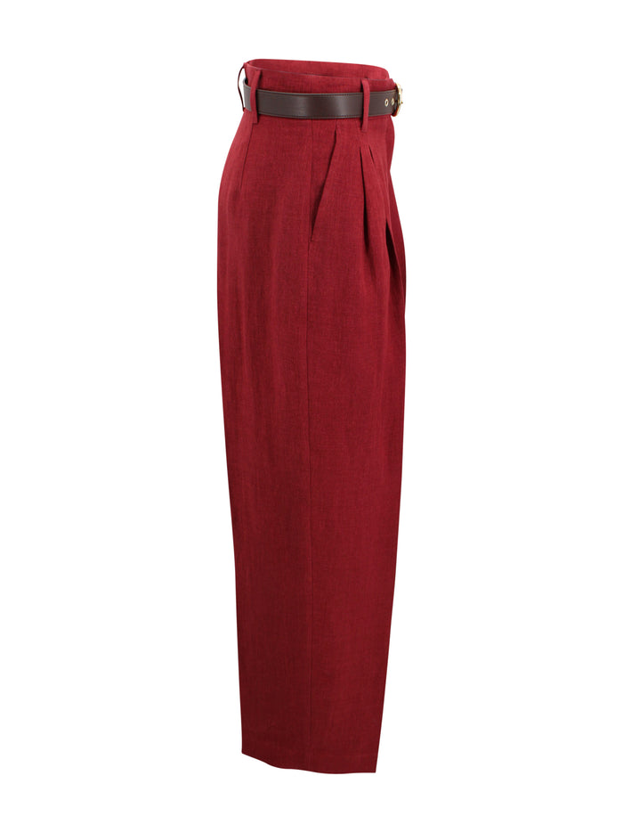 Max Mara Studio Trousers Brown Linen