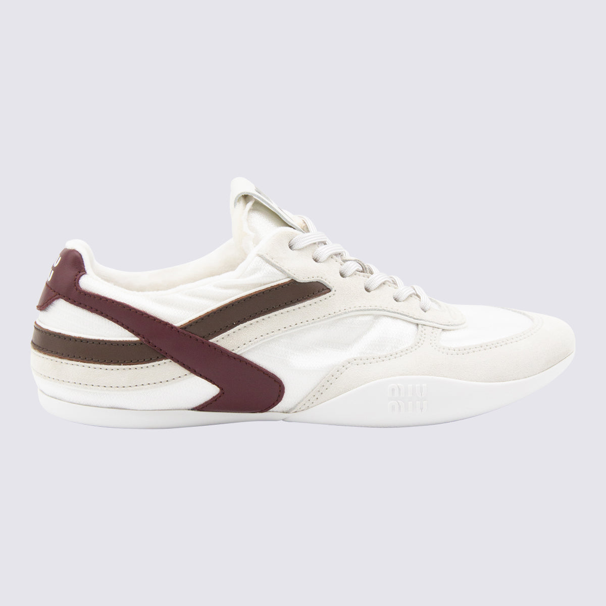 Miu Sneakers Bianco+amaranto _cover Tex/le ;sole Rubber