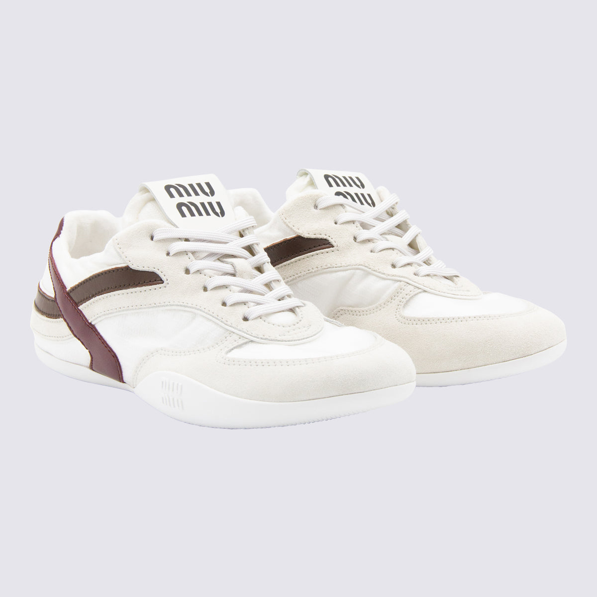 Miu Sneakers Bianco+amaranto _cover Tex/le ;sole Rubber